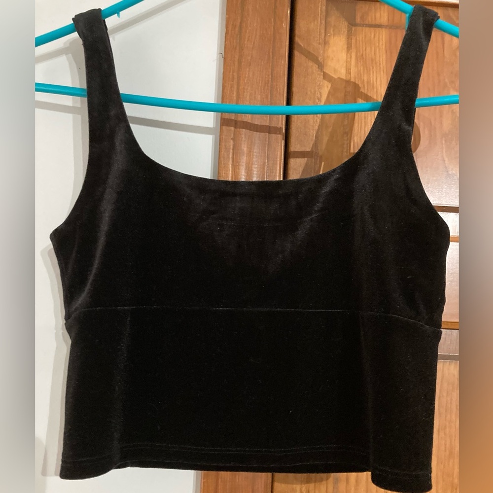 Bear Dance Black Velvet corset crop top S Small - Picture 2 of 4